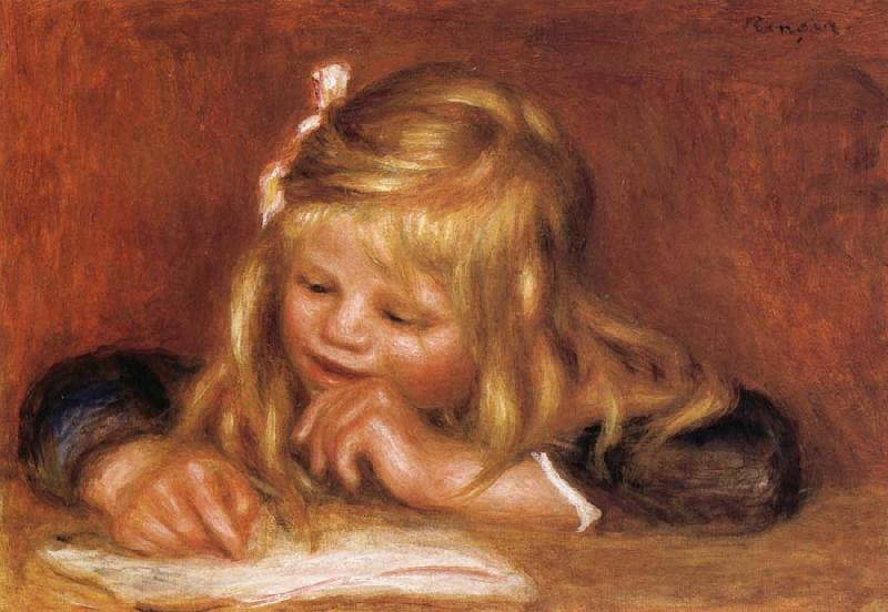 Pierre Renoir Coco Reading oil painting image